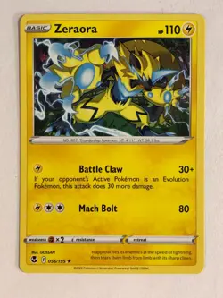 Pokemon TCG Printer Hickey Error Silver Tempest Zeraora 056/195 Near Mint - Image 1