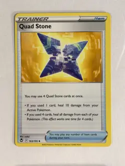 Pokemon TCG Miscut Error Silver Tempest Quad Stone 163/195 Near Mint - Image 1