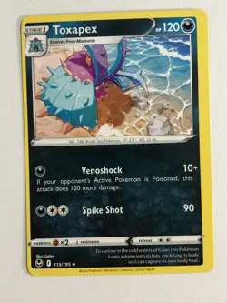 Pokemon TCG Miscut Error Silver Tempest Toxapex 115/195 Near Mint - Image 1