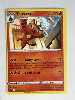 Pokemon TCG Miscut Error Silver Tempest Torracat 031/195 Near Mint - Image 1