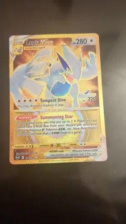 Pokemon TCG SWSH Silver Tempest Lugia VSTAR Card 211/195 Gold Secret Rare - Image 1