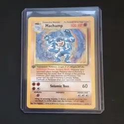 Pokemon TCG Machamp Holo 1st Edition Unlimited Rare Card Base Set 8/102 - Image 1