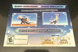Shiny Koraidon Or Shiny Miraidon GameStop Code Card Nintendo Pokemon - Image 1