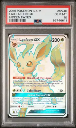 Leafeon GX SV46/SV94 PSA 10 Hidden Fates Pokemon Card - Image 1