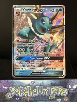 Pokemon Card Vaporeon GX SM172 Black Star Promo Sun Moon Holo Rare Played - Image 1