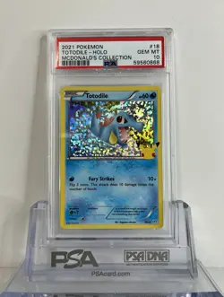 PSA 10 2021 Pokemon TCG Totodile Holo Card 18/25 McDonald's 25th Celebrations - Image 1