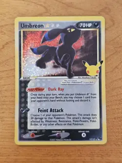 Umbreon Gold Star 17/17 Celebrations: Classic Collection Holo Pokemon Card - Image 1