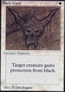 1x Black Ward Heavy Play, English 2nd Edition Unlimited MTG Magic - Image 1