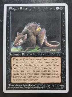MTG Alternate 4th Edition Plague Rats Mint Unplayed Magic The Gathering - Image 1