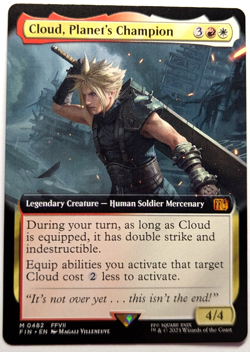 CLOUD, PLANET'S CHAMPION Extended Art -Final Fantasy MTG Magic: the Gathering - Image 1