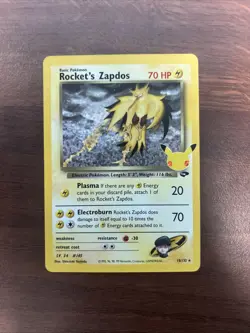 Pokemon TCG Rockets Zapdos Holo Rare Card 15/132 Celebrations - Image 2