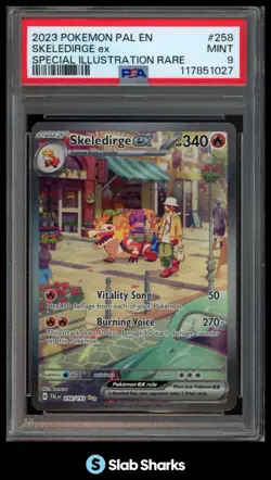 2023 POKEMON PAL EN #258/193 SKELEDIRGE EX SPECIAL ILLUSTRATION RARE PSA 9 - Image 1