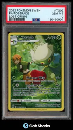 2022 POKEMON SWORD & SHIELD LOST ORIGIN ROSERADE TRAINER GALLERY PSA 10 - Image 1