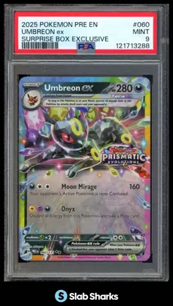 2025 POKEMON PRE EN #060/131 UMBREON EX SURPRISE BOX EXCLUSIVE PSA 9 - Image 1