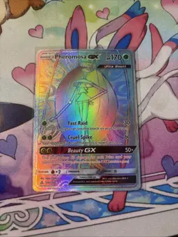 POKEMON PHEROMOSA GX 158/156 SUN & MOON ULTRA PRISM SECRET RARE RAINBOW NM/Mint - Image 1