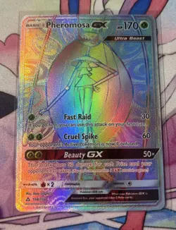 POKEMON PHEROMOSA GX 158/156 SUN & MOON ULTRA PRISM SECRET RARE RAINBOW NM/Mint - Image 2