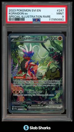 2023 POKEMON SVI EN #247/198 KORAIDON EX SPECIAL ILLUSTRATION RARE PSA 9 - Image 1