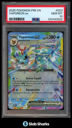2025 POKEMON SV PRISMATIC EVOLUTIONS - PRE EN #023/131 VAPOREON EX PSA 10 - Image 1