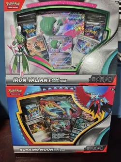 Iron Valiant ex/Roaring Moon ex Pokemon S&V Box Sealed Paradox Rift (Set of 2) - Image 1
