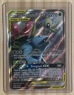 Pokemon TCG Celebi & Venusaur GX SM167 Sun & Moon Promo Tag Team - MP - Image 1