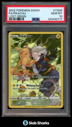2022 POKEMON SWORD & SHIELD LOST ORIGIN PIKACHU TRAINER GALLERY PSA 10 - Image 1