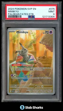 2024 POKEMON SV BLACK STAR PROMOS - SVP EN #075 MIMIKYU PALDEAN FATES ETB PSA 9 - Image 1