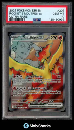 2025 POKEMON SV DESTINED RIVALS - DRI EN TEAM ROCKET'S MOLTRES EX ULTRA PSA 10 - Image 1