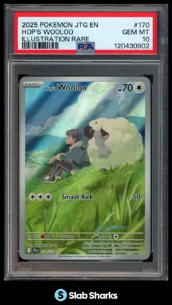 2025 POKEMON JOURNEY TOGETHER #170/159 HOP'S WOOLOO ILLUSTRATION RARE PSA 10 - Image 1