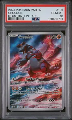GROUDON Paradox Rift Illustration Rare #199 PSA 10 Gem Mint Pokemon [Nostalgium] - Image 1