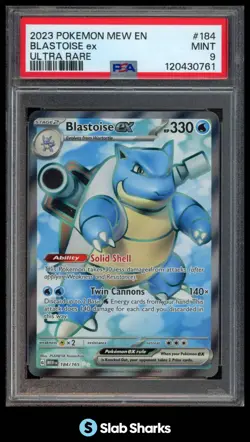 2023 POKEMON SV 151 - MEW EN #184/165 BLASTOISE EX ULTRA RARE PSA 9 - Image 1