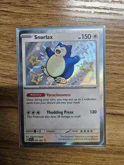 Pokemon Snorlax TCG Baby Shiny Holo Card 202/091 Paldean Fates Near mint! - Image 1