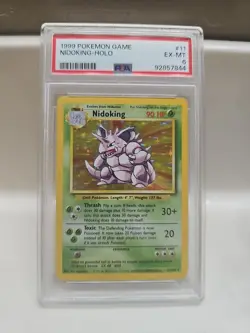 1999 Pokemon Game Nidoking Holo Card PSA Graded EX-MT 6 - Image 1