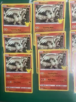 RESHIRAM 002/025 2021 Pokemon 25th Aniv Celebrations LOT OF 9 CARDS Nm - Image 2