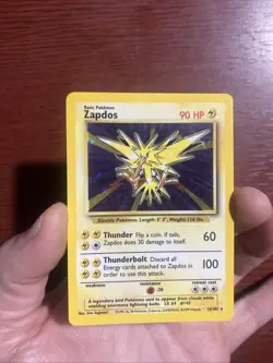 Pokemon TCG Zapdos Vintage Base Set Holo Unlimited Holo Rare Card #16/102 c619 - Image 1