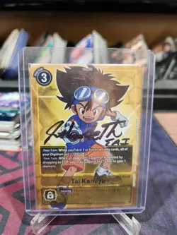 Digimon Trading Card Game BT4 Tai Kamiya Box Topper (Signed By Josh Seth) NM - Image 1