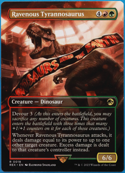 Ravenous Tyrannosaurus Jurassic World MINT Red Green Rare CARD (502990) ABUGames - Image 1