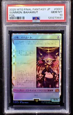 2025 MTG FINAL FANTASY JAPANESE #0001 SUMMON: BAHAMUT PSA 10 - Image 1