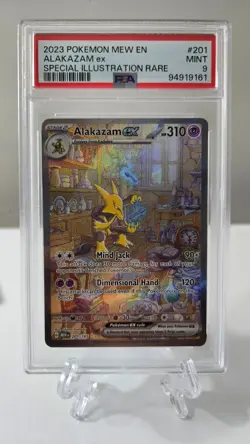 2023 POKEMON MEW EN-151 SPECIAL ILLUSTRATION RARE #201 ALAKAZAM EX PSA 9 - Image 1