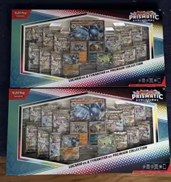 Pokemon TCG Prismatic Evolutions Lucario ex & Tyranitar ex Premium Collection 2x - Image 1