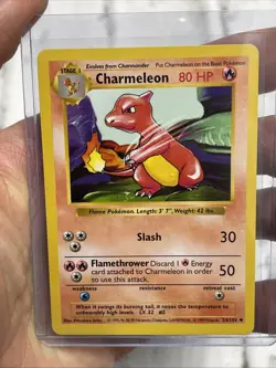 Pokemon CHARMELEON 24/102 Base Set Shadowless Vintage TCG WoTC - NM/MT Uncommon - Image 1