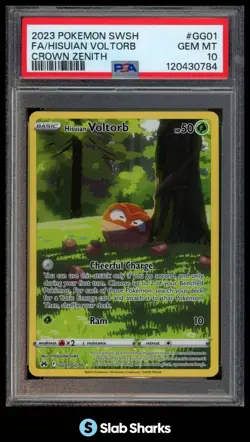 2023 POKEMON SWORD & SHIELD CROWN ZENITH HISUIAN VOLTORB GALARIAN GALLERY PSA 10 - Image 1