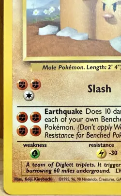 Dugtrio Pokemon TCG Base Set Unlimited 19/102 Non-Holo Rare 1999 LP - Image 2