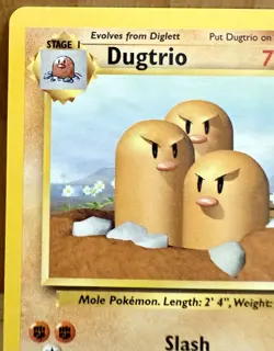 Dugtrio Pokemon TCG Base Set Unlimited 19/102 Non-Holo Rare 1999 LP - Image 5