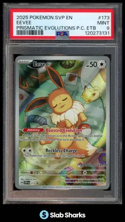2023 POKEMON SVP BLACK STAR PROMOS #173 EEVEE PRISMATIC POKEMON CENTER ETB PSA 9 - Image 1