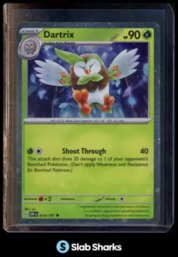 2023 POKEMON SCARLET & VIOLET OBSIDIAN FLAMES #014/197 DARTRIX - Image 1