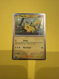 Pikachu 025/165 EEVEE 133/165 Pokemon Holiday Calendar 2025 Stamp Snowflake - Image 2