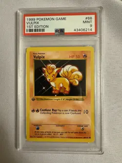 1999 Pokemon - 1st Edition Shadowless Vulpix Base Set 68/102 - PSA 9 Mint! WOTC - Image 1
