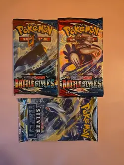 Pokemon TCG Sword & Shield Silver Temptest And Battle Styles Booster Packs. - Image 1