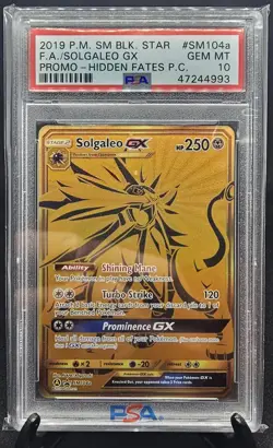 Solgaleo GX SM104a SM Black Star Promo Hidden Fates Pokemon 2019 PSA 10 GEM MINT - Image 1