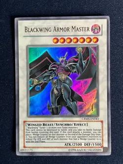 Yugioh! 1x Blackwing Armor Master CRMS-EN041 Ultra Rare Unlimited M/NM! - Image 1